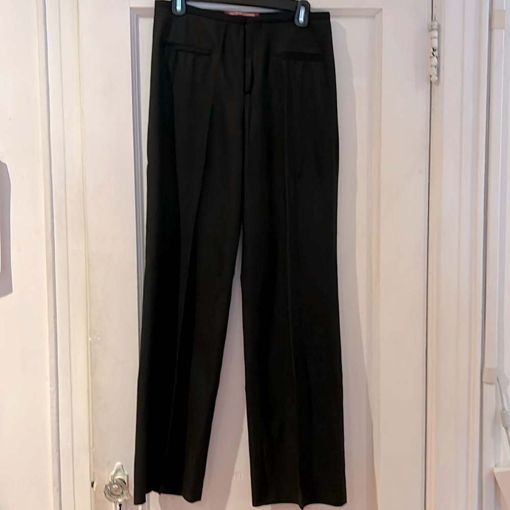 Comptoir black lyocell blend wide leg trouser sz 40